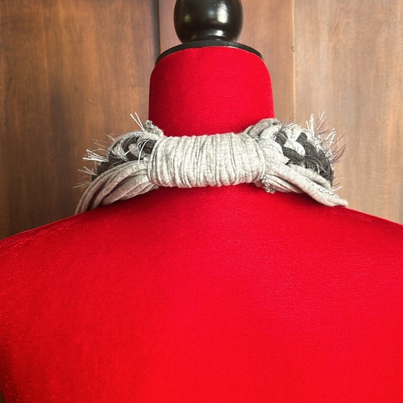 Raggy Wooly Frayed and Braided Infinity Scarf/Necklace - Picture 2 of 3